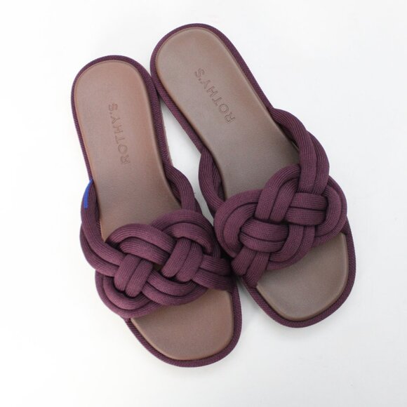 Rothy's Shoes - Rothy's Women's The Summer Sandals Purple Blackberry Braided Knot Size 6.5 NWT